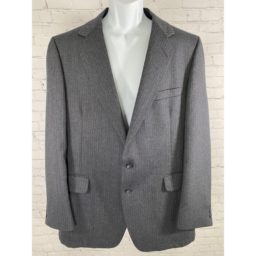 American Craftsman Blue Lightly Striped Two Button Blazer Jacket 44 *read*